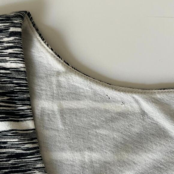 Athleta Stripe Midi Tank Dress Sleeveless Ruched Summer Casual Black White Small - Picture 6 of 9